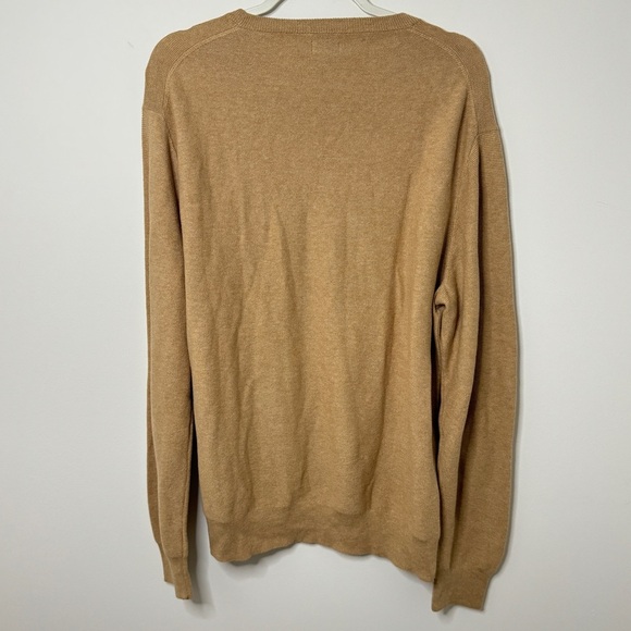 J. Crew Men's Cotton Garter-Stitch Crewneck Sweater Size XL Pullover Tan - Picture 5 of 6